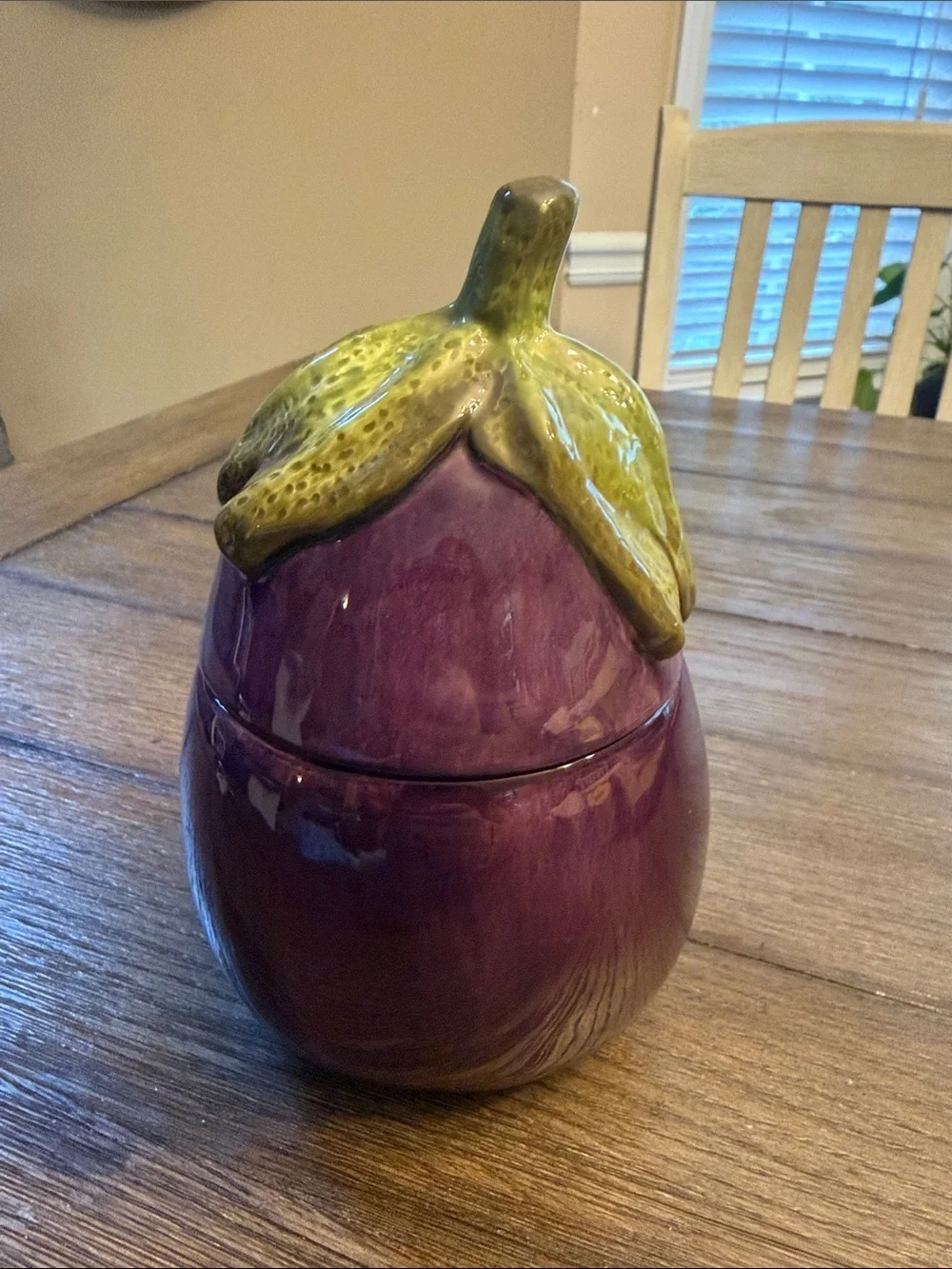 Home Interiors Purple Eggplant Canister Cookie Jar Vintage 8